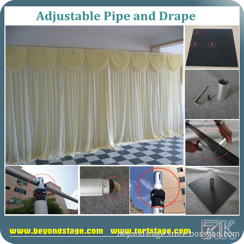 Wedding Hall Decroation Wall Cover Curtain Hot Sale with Pipe and Drapes